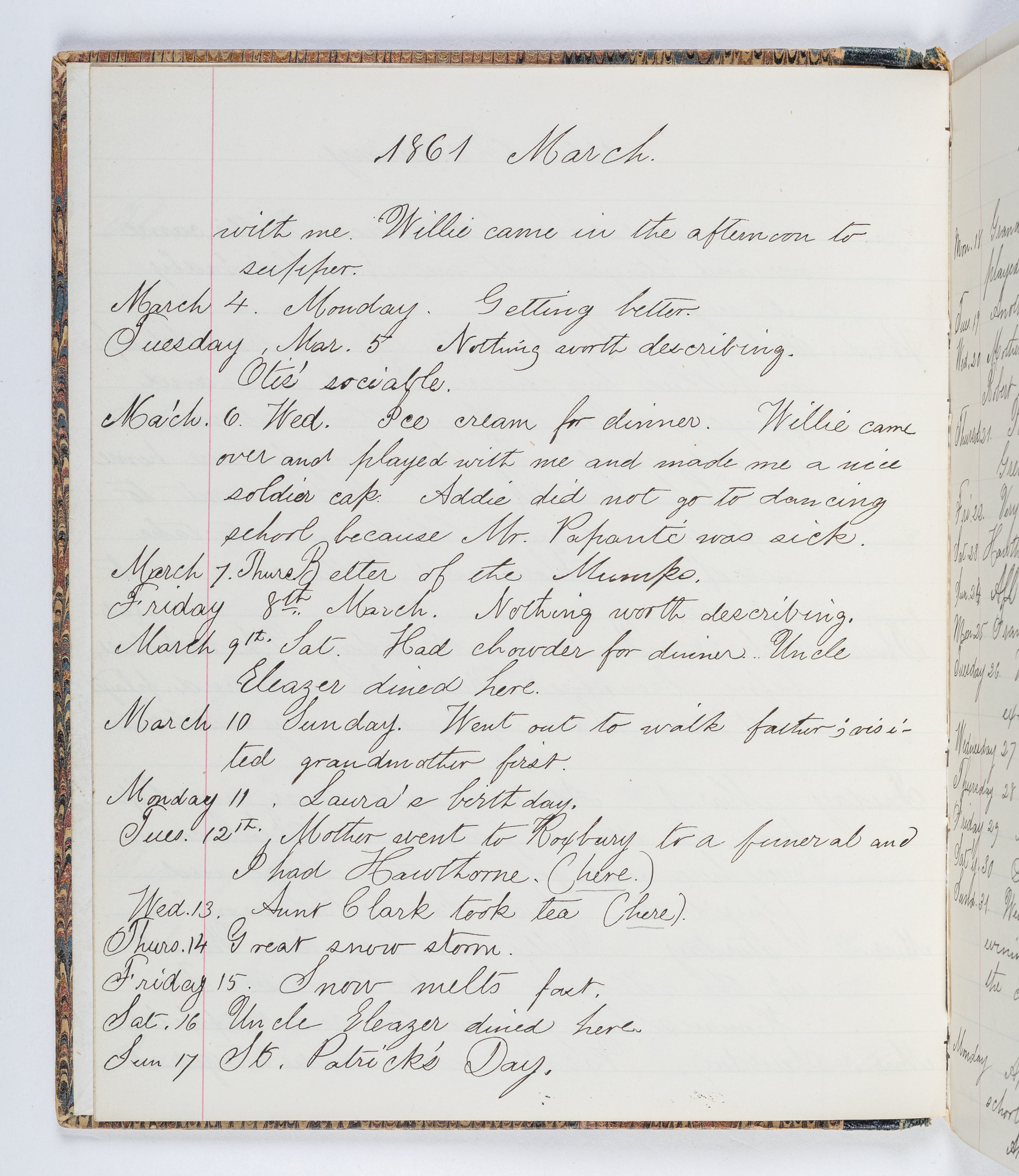 Page from Grenville Norcross diary