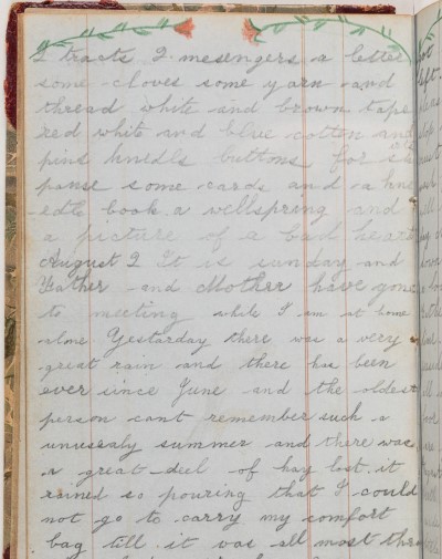 August 2, 1863 diary entry by Lizzie Jeffers