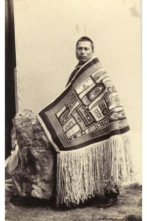 Chilkat chief with blanket, Alaska 1891